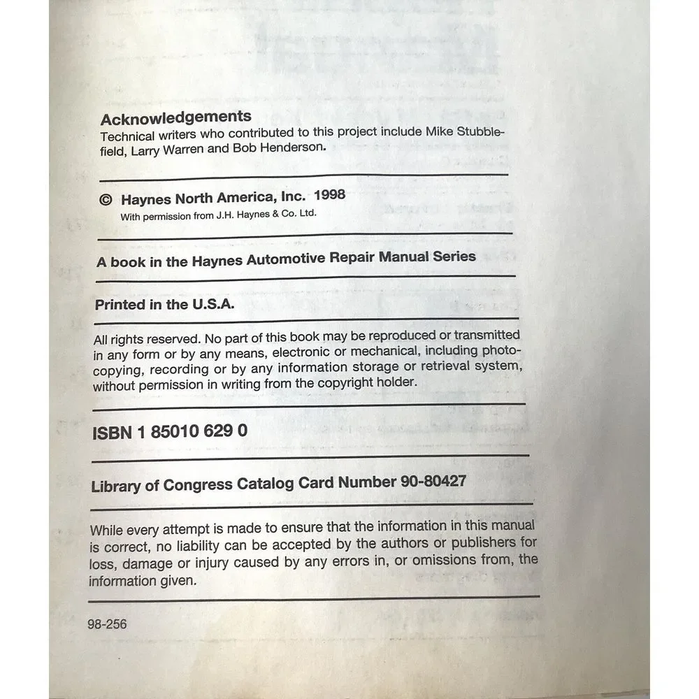 1979 - 1989 Honda‎ Prelude Automotive Repair Manual 42040 Haynes Paperback
